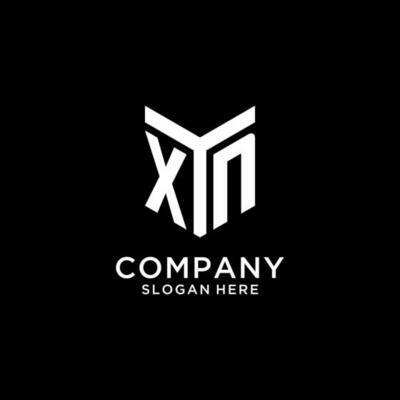 XN mirror initial logo, creative bold monogram initial design style