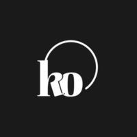 KO logo initials monogram with circular lines, minimalist and clean logo design, simple but classy style vector