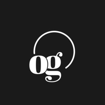 OG logo initials monogram with circular lines, minimalist and clean logo design, simple but classy style vector