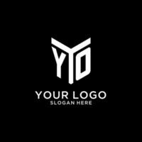 YO mirror initial logo, creative bold monogram initial design style vector