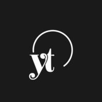 YT logo initials monogram with circular lines, minimalist and clean logo design, simple but classy style vector
