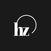 hz logo iniciales monograma con circular líneas, minimalista y limpiar logo diseño, sencillo pero de buen tono estilo vector