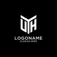UH mirror initial logo, creative bold monogram initial design style vector