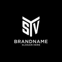 SV mirror initial logo, creative bold monogram initial design style vector