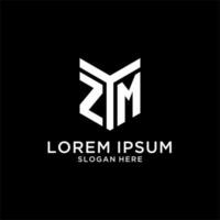 ZM mirror initial logo, creative bold monogram initial design style vector