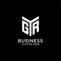 GR mirror initial logo, creative bold monogram initial design style vector