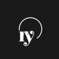 ry logo iniciales monograma con circular líneas, minimalista y limpiar logo diseño, sencillo pero de buen tono estilo vector