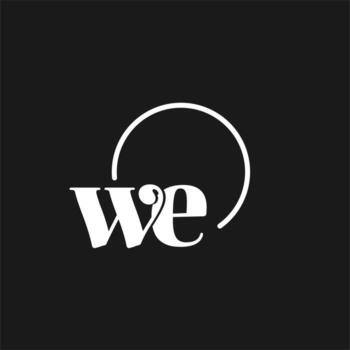 WE logo initials monogram with circular lines, minimalist and clean logo design, simple but classy style vector