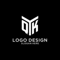 QK mirror initial logo, creative bold monogram initial design style vector
