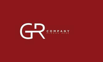 GR Alphabet letters Initials Monogram logo RG, G and R vector