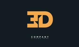 ED Alphabet letters Initials Monogram logo DE, E and D vector