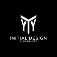 YY mirror initial logo, creative bold monogram initial design style vector