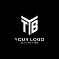 TB mirror initial logo, creative bold monogram initial design style vector