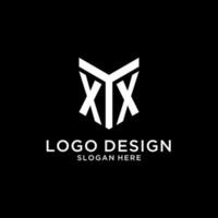 XX mirror initial logo, creative bold monogram initial design style vector