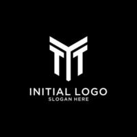 TT mirror initial logo, creative bold monogram initial design style vector
