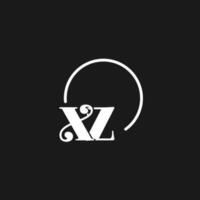 XZ logo initials monogram with circular lines, minimalist and clean logo design, simple but classy style vector