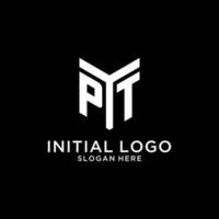 PT mirror initial logo, creative bold monogram initial design style vector