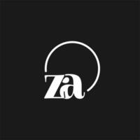 ZA logo initials monogram with circular lines, minimalist and clean logo design, simple but classy style vector