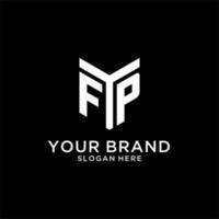 FP mirror initial logo, creative bold monogram initial design style vector