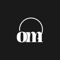 om logo iniciales monograma con circular líneas, minimalista y limpiar logo diseño, sencillo pero de buen tono estilo vector