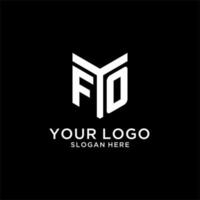 FO mirror initial logo, creative bold monogram initial design style vector