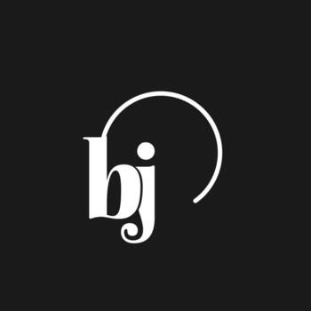 BJ logo initials monogram with circular lines, minimalist and clean logo design, simple but classy style vector