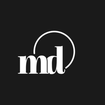 MD logo initials monogram with circular lines, minimalist and clean logo design, simple but classy style vector