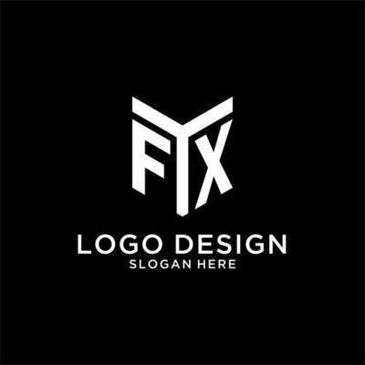 FX mirror initial logo, creative bold monogram initial design style