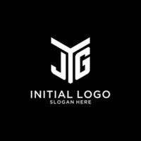 jg espejo inicial logo, creativo negrita monograma inicial diseño estilo vector