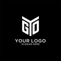 GO mirror initial logo, creative bold monogram initial design style vector