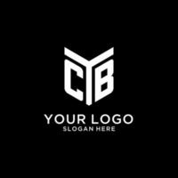CB mirror initial logo, creative bold monogram initial design style vector