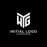 WG mirror initial logo, creative bold monogram initial design style vector