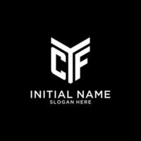 CF mirror initial logo, creative bold monogram initial design style vector