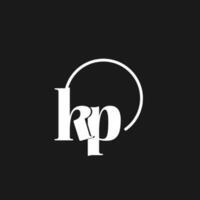 KP logo initials monogram with circular lines, minimalist and clean logo design, simple but classy style vector