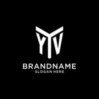 YV mirror initial logo, creative bold monogram initial design style vector