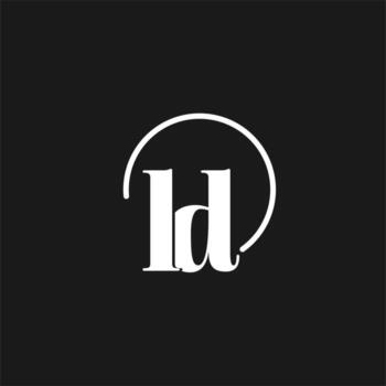 LD logo initials monogram with circular lines, minimalist and clean logo design, simple but classy style vector