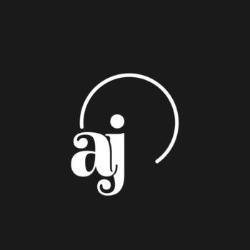 AJ logo initials monogram with circular lines, minimalist and clean logo design, simple but classy style vector