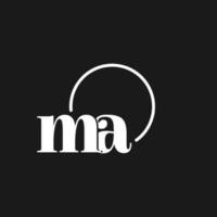 MA logo initials monogram with circular lines, minimalist and clean logo design, simple but classy style vector