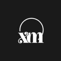 XM logo initials monogram with circular lines, minimalist and clean logo design, simple but classy style vector