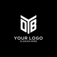 DB mirror initial logo, creative bold monogram initial design style vector