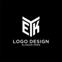 ek espejo inicial logo, creativo negrita monograma inicial diseño estilo vector