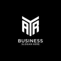 AR mirror initial logo, creative bold monogram initial design style vector