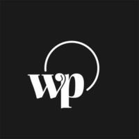 wp logo iniciales monograma con circular líneas, minimalista y limpiar logo diseño, sencillo pero de buen tono estilo vector