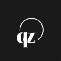 qz logo iniciales monograma con circular líneas, minimalista y limpiar logo diseño, sencillo pero de buen tono estilo vector
