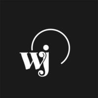 WJ logo initials monogram with circular lines, minimalist and clean logo design, simple but classy style vector