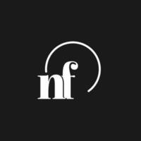 NF logo initials monogram with circular lines, minimalist and clean logo design, simple but classy style vector