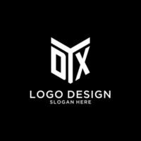DX mirror initial logo, creative bold monogram initial design style vector