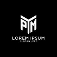 PM mirror initial logo, creative bold monogram initial design style vector