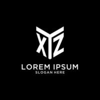 XZ mirror initial logo, creative bold monogram initial design style vector