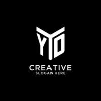 YD mirror initial logo, creative bold monogram initial design style vector